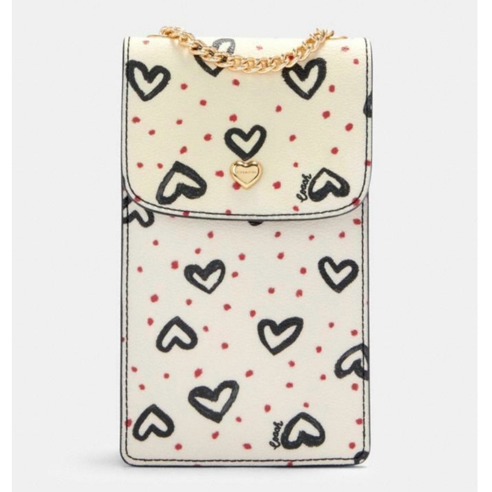 COACH North/South Crossbody With Crayon Hearts Print